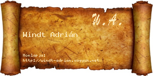 Windt Adrián névjegykártya